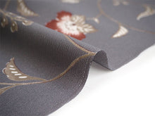 画像をギャラリービューアに読み込む, 洗える着物 反物のみ ポリエステル レディース 女性 小紋 着物 グレー地更紗柄 袷・単衣の着物にも羽織・コートにもお仕立て可能