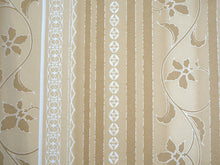 画像をギャラリービューアに読み込む, 洗える着物 反物のみ ポリエステル レディース 女性 小紋 着物 ベージュ地縞に更紗柄 袷・単衣の着物にも羽織・コートにもお仕立て可能