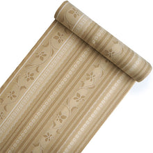 画像をギャラリービューアに読み込む, 洗える着物 反物のみ ポリエステル レディース 女性 小紋 着物 ベージュ地縞に更紗柄 袷・単衣の着物にも羽織・コートにもお仕立て可能