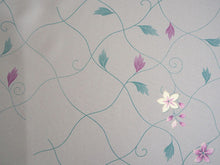 画像をギャラリービューアに読み込む, 洗える着物 反物のみ ポリエステル レディース 女性 小紋 着物 グレー地変わり格子花唐草柄 袷・単衣の着物にも羽織・コートにもお仕立て可能