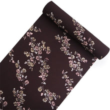 画像をギャラリービューアに読み込む, 洗える着物 反物のみ ポリエステル レディース 女性 小紋 着物 こげ茶地菊柄 袷・単衣の着物にも羽織・コートにもお仕立て可能