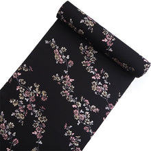 画像をギャラリービューアに読み込む, 洗える着物 反物のみ ポリエステル レディース 女性 小紋 着物 黒地菊柄 袷・単衣の着物にも羽織・コートにもお仕立て可能