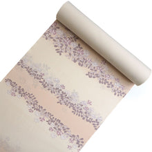 画像をギャラリービューアに読み込む, 洗える着物 反物のみ ポリエステル レディース 女性 小紋 着物 薄ベージュ地シロツメクサ柄 袷・単衣の着物にも羽織・コートにもお仕立て可能