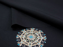 画像をギャラリービューアに読み込む, 雨コート 反物のみ 着物用 レインコート ポリエステル レディース 女性 黒地宝相華柄 道中着・道行・二部式などの雨コートに 撥水加工済み