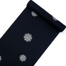 画像をギャラリービューアに読み込む, 雨コート 反物のみ 着物用 レインコート ポリエステル レディース 女性 黒地宝相華柄 道中着・道行・二部式などの雨コートに 撥水加工済み