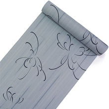 画像をギャラリービューアに読み込む, 雨コート 反物のみ 着物用 レインコート ポリエステル レディース 女性 淡いグレー地縞に乱菊柄 道中着・道行・二部式などの雨コートに 撥水加工済み