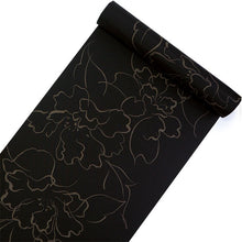 画像をギャラリービューアに読み込む, 雨コート 反物のみ 着物用 レインコート ポリエステル レディース 女性 黒地牡丹柄 道中着・道行・二部式などの雨コートに 撥水加工済み