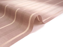 画像をギャラリービューアに読み込む, 雨コート 反物のみ 着物用 レインコート ポリエステル レディース 女性 渋ピンクグレー地縞に市松ぼかし柄 道中着・道行・二部式などの雨コートに 撥水加工済み