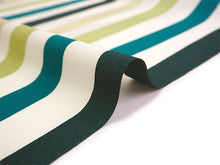 画像をギャラリービューアに読み込む, 雨コート 反物のみ 着物用 レインコート ポリエステル レディース 女性 白地グリーン系縞柄 道中着・道行・二部式などの雨コートに 撥水加工済み