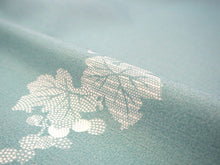 画像をギャラリービューアに読み込む, 雨コート 反物のみ 着物用 レインコート ポリエステル レディース 女性 水色地葡萄柄 道中着・道行・二部式などの雨コートに 撥水加工済み