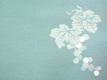 画像をギャラリービューアに読み込む, 雨コート 反物のみ 着物用 レインコート ポリエステル レディース 女性 水色地葡萄柄 道中着・道行・二部式などの雨コートに 撥水加工済み