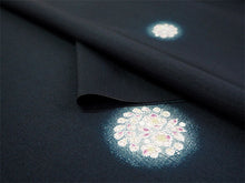 画像をギャラリービューアに読み込む, 雨コート 反物のみ 着物用 レインコート ポリエステル レディース 女性 黒緑地辻が花風花の丸柄 道中着・道行・二部式などの雨コートに 撥水加工済み