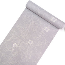 画像をギャラリービューアに読み込む, 雨コート 反物のみ 着物用 レインコート ポリエステル レディース 女性 薄パープルグレー地更紗柄 道中着・道行・二部式などの雨コートに 撥水加工済み