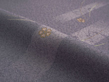 画像をギャラリービューアに読み込む, 着物 洗える着物 フルオーダー 仕立て付 小紋 ブルーグレー ツタ 短冊 東レシルック 反物 静電気が起きにくい 自宅で洗濯OK 着物・羽織に