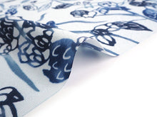 画像をギャラリービューアに読み込む, 着物 洗える着物 フルオーダー 仕立て付 小紋 ブルー 紅型調 更紗 東レシルック 反物 静電気が起きにくい 自宅で洗濯OK 着物・羽織に