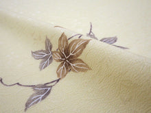 画像をギャラリービューアに読み込む, 着物 洗える着物 フルオーダー 仕立て付 小紋 クリーム あめりか蔦 ツタ 東レシルック 反物 和装 和服 袷 単衣 春 秋 冬 レディース