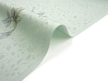 画像をギャラリービューアに読み込む, 着物 洗える着物 フルオーダー 仕立て付 小紋 ミントグリーン あめりか蔦 東レシルック 反物 和装 和服 袷 単衣 春 秋 冬 レディース