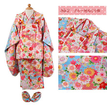 画像をギャラリービューアに読み込む, 七五三 着物 3歳 被布セット 販売 7点セット ( 着物 長襦袢 被布コート 草履 髪飾り 足袋 ) 三歳女の子の祝い着 お正月やひな祭にも レンタルより購入がオススメ ギフトにも