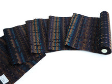 画像をギャラリービューアに読み込む, 名古屋帯 単品 絹 九寸 茶色 横段 菱 なごや帯 全通 カジュアル 西陣織 大光株式会社謹製 証紙付き お仕立てをしてお届け