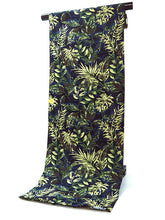 画像をギャラリービューアに読み込む, 名古屋帯 単品 絹 九寸 黒 リーフ なごや帯 全通 カジュアル 西陣織 大光株式会社謹製 証紙付き お仕立てをしてお届け