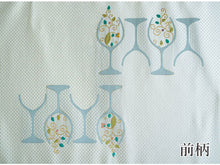 画像をギャラリービューアに読み込む, 名古屋帯 単品 正絹 九寸 白 ワイングラス なごや帯 お太鼓柄 カジュアル 西陣織 株式会社辻梅機業店謹製 証紙付き お仕立てをしてお届け