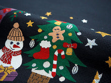 画像をギャラリービューアに読み込む, 名古屋帯 単品 正絹 九寸 黒 クリスマスツリー なごや帯 お太鼓柄 カジュアル 西陣織 株式会社辻梅機業店謹製 証紙付き お仕立てをしてお届け