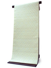 画像をギャラリービューアに読み込む, 名古屋帯 単品 正絹 九寸 クリームベージュ紫 花菱 なごや帯 六通柄 カジュアル 西陣織 株式会社ふくい謹製 証紙付き お仕立てをしてお届け