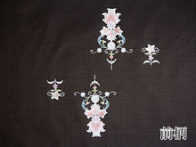 画像をギャラリービューアに読み込む, 名古屋帯 単品 正絹 九寸 こげ茶 花 レース 刺繍 なごや帯 お太鼓柄 カジュアル 西陣織 川端有限会社謹製 お仕立てをしてお届け