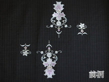 画像をギャラリービューアに読み込む, 名古屋帯 単品 正絹 九寸 黒 花 レース 刺繍 なごや帯 お太鼓柄 カジュアル 西陣織 川端有限会社謹製 お仕立てをしてお届け