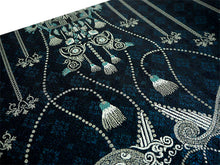 画像をギャラリービューアに読み込む, 袋帯 正絹 六通柄 未使用 仕立て付き 西陣織 大光株式会社謹製 証紙付 ブルー シャンデリア レース イベント・パーティーに