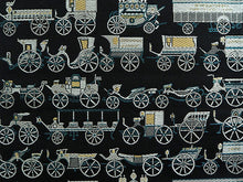 画像をギャラリービューアに読み込む, 袋帯 正絹 六通柄 未使用 仕立て付き 仁衛門謹製 証紙付 黒 レトロ 乗り物 馬車 イベント・パーティーに