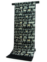 画像をギャラリービューアに読み込む, 袋帯 正絹 六通柄 未使用 仕立て付き 仁衛門謹製 証紙付 黒 レトロ 乗り物 馬車 イベント・パーティーに