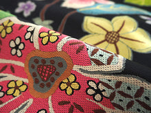 画像をギャラリービューアに読み込む, 袋帯 正絹 六通柄 未使用 仕立て付き 西陣織 着物愛好者にファンが多い帯屋捨松謹製 証紙付 黒 花 ふくろ帯 女性 レディース