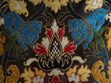 画像をギャラリービューアに読み込む, 袋帯 正絹 六通柄 未使用 仕立て付き 西陣織 着物愛好者にファンが多い帯屋捨松謹製 証紙付 チャコールブラウン 鳥獣花紋 ふくろ帯 女性 レディース