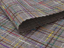 画像をギャラリービューアに読み込む, 半衿 グレー地 格子 カラフル 単品 半襟 レディース 綿 半えり お洒落な衿元に 京都・ひでや工房の半衿