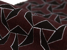 画像をギャラリービューアに読み込む, 半衿 黒地 幾何学柄 臙脂 単品 半襟 レディース 綿 半えり お洒落な衿元に 京都・ひでや工房の半衿