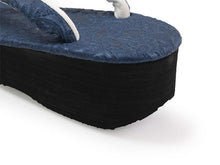 画像をギャラリービューアに読み込む, カレンブロッソ 草履 単品 Mサイズ ネイビー 花唐草 台 鼻緒 レディース 歩きやすくてオシャレ 愛好者の多い菱屋カフェ草履