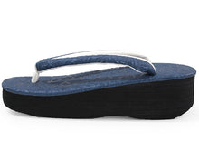 画像をギャラリービューアに読み込む, カレンブロッソ 草履 単品 Mサイズ ネイビー 花唐草 台 鼻緒 レディース 歩きやすくてオシャレ 愛好者の多い菱屋カフェ草履