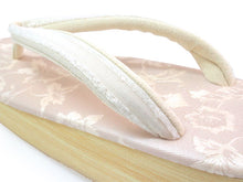 画像をギャラリービューアに読み込む, カレンブロッソ 草履 単品 Mサイズ 薄ピンク 花柄 台 オフホワイト地 鼻緒 レディース 歩きやすくてオシャレ 愛好者の多い菱屋カフェ草履