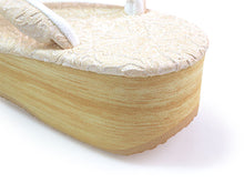 画像をギャラリービューアに読み込む, カレンブロッソ 草履 単品 Mサイズ ライトベージュ 花唐草柄 台 鼻緒 レディース 歩きやすくてオシャレ 愛好者の多い菱屋カフェ草履