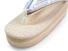 画像をギャラリービューアに読み込む, カレンブロッソ 草履 単品 Mサイズ ライトベージュ 台 白地 博多織 花唐草柄 鼻緒 レディース 歩きやすくてオシャレ 愛好者の多い菱屋カフェ草履