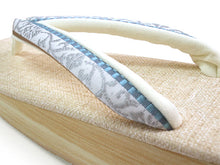 画像をギャラリービューアに読み込む, カレンブロッソ 草履 単品 Mサイズ ライトベージュ 台 白地 博多織 花唐草柄 鼻緒 レディース 歩きやすくてオシャレ 愛好者の多い菱屋カフェ草履