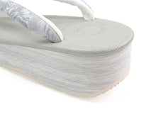 画像をギャラリービューアに読み込む, カレンブロッソ 草履 単品 Lサイズ 薄グリーン 台 ライトグレー地 花柄 鼻緒 レディース 歩きやすくてオシャレ 愛好者の多い菱屋カフェ草履