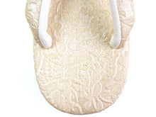 画像をギャラリービューアに読み込む, カレンブロッソ 草履 単品 Lサイズ ライトベージュ 花唐草柄 台 鼻緒 レディース 歩きやすくてオシャレ 愛好者の多い菱屋カフェ草履