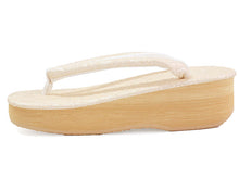 画像をギャラリービューアに読み込む, カレンブロッソ 草履 単品 Lサイズ ライトベージュ 花唐草柄 台 鼻緒 レディース 歩きやすくてオシャレ 愛好者の多い菱屋カフェ草履