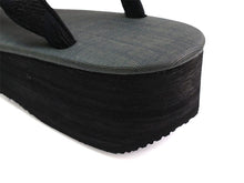 画像をギャラリービューアに読み込む, カレンブロッソ 草履 単品 Lサイズ 濃グレー 台 黒地 ツタ 鼻緒 レディース 歩きやすくてオシャレ 愛好者の多い菱屋カフェ草履