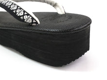 画像をギャラリービューアに読み込む, カレンブロッソ 草履 単品 Lサイズ ブラック 台 黒地 博多織 花菱柄 鼻緒 レディース 歩きやすくてオシャレ 愛好者の多い菱屋カフェ草履