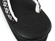 画像をギャラリービューアに読み込む, カレンブロッソ 草履 単品 Lサイズ ブラック 台 黒地 博多織 花菱柄 鼻緒 レディース 歩きやすくてオシャレ 愛好者の多い菱屋カフェ草履