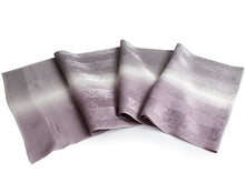 画像をギャラリービューアに読み込む, 帯揚げ 帯締め セット 正絹 グレー×渋藤色 縞 唐草 帯あげ 渋藤色 帯〆 ぼかし 金 高麗 平打ち 訪問着・付け下げ・色無地に合わせて フォーマルシーンに