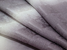 画像をギャラリービューアに読み込む, 帯揚げ 帯締め セット 正絹 グレー×渋藤色 縞 唐草 帯あげ 渋藤色 帯〆 ぼかし 金 高麗 平打ち 訪問着・付け下げ・色無地に合わせて フォーマルシーンに